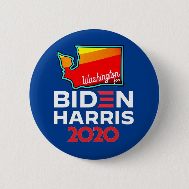 Washington State for Biden Harris 2020 Button (Front)