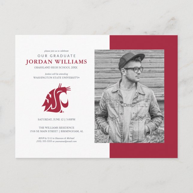 Washington State Future Graduate Announcement Postcard (Front)