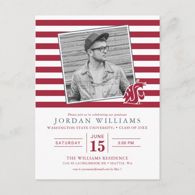 Washington State Graduate Announcement Postcard (Front)
