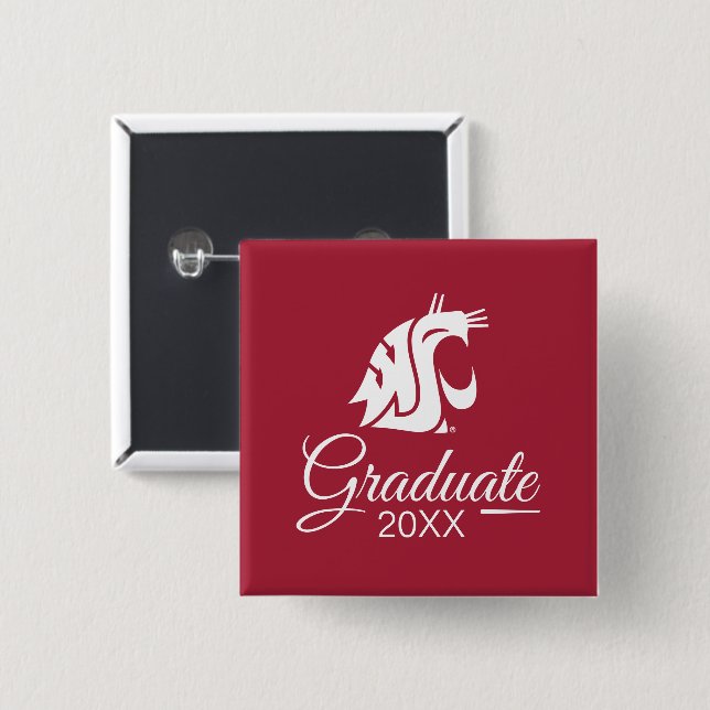 Washington State Graduate Button (Front & Back)