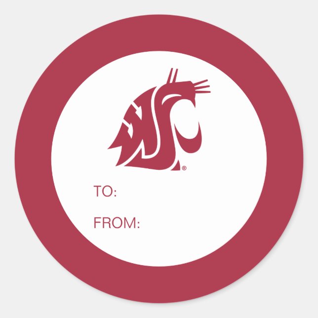 Washington State Graduate Classic Round Sticker (Front)