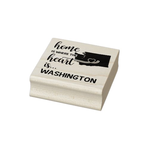 Washington State home is where the heart is Rubber Stamp