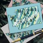 Washington State Illustrated Map Postcard<br><div class="desc">Check out this colorful Washington map drawing.
 
 Visit my shop for more!</div>