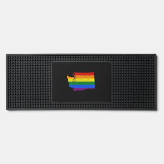 Washington State Lgbt Rainbow Flag Bar Mat