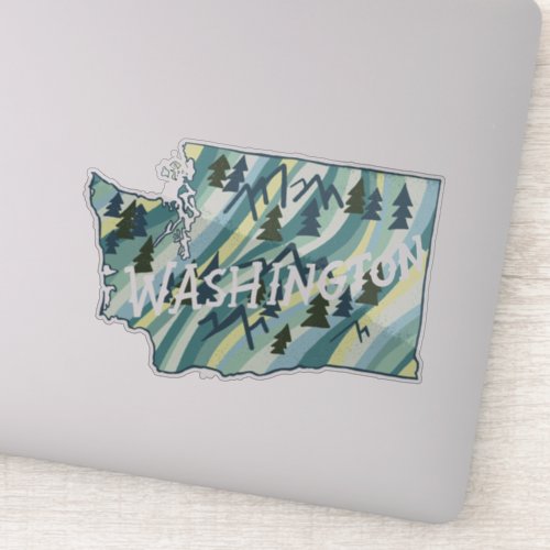 Washington State MAP Colored Pencil Art Sticker