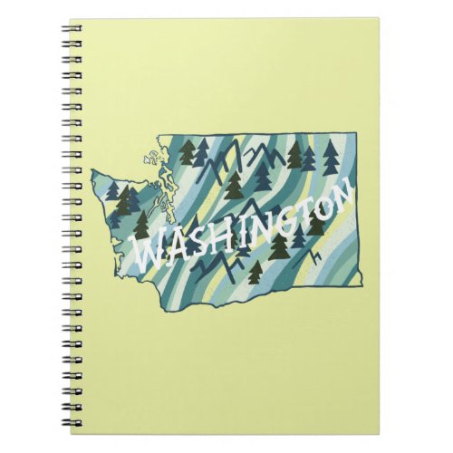 Washington State Map Illustration Notebook