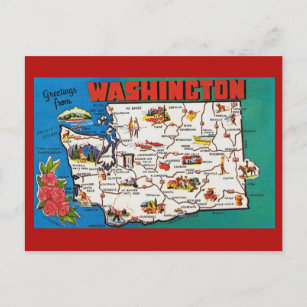 Washington State Map Postcard