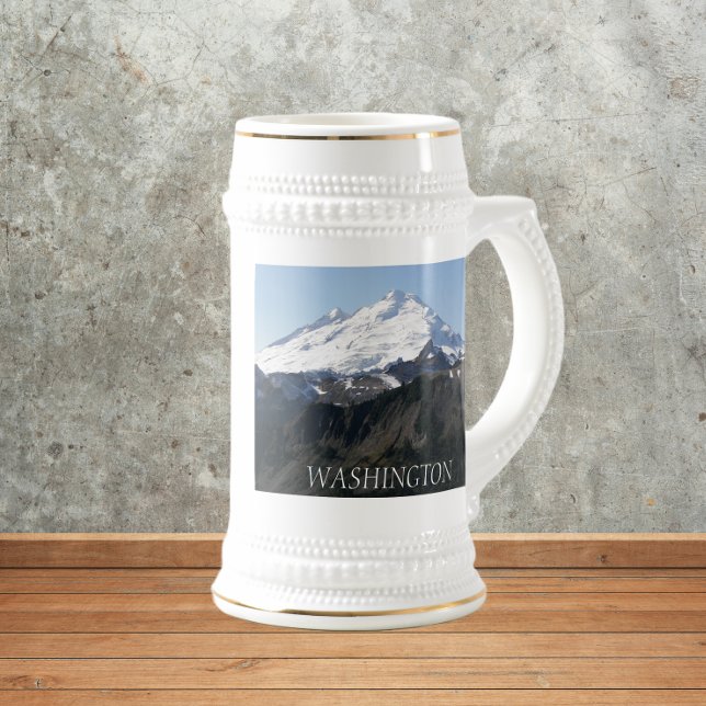 Washington State Mount Baker Landscape Beer Stein (In Situ)