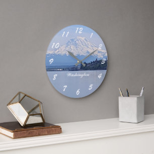 Washington State Mount Rainier and Puget Sound Large Clock