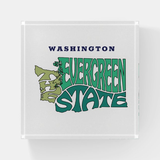 Washington State Nickname Word Art Paperweight (Front)