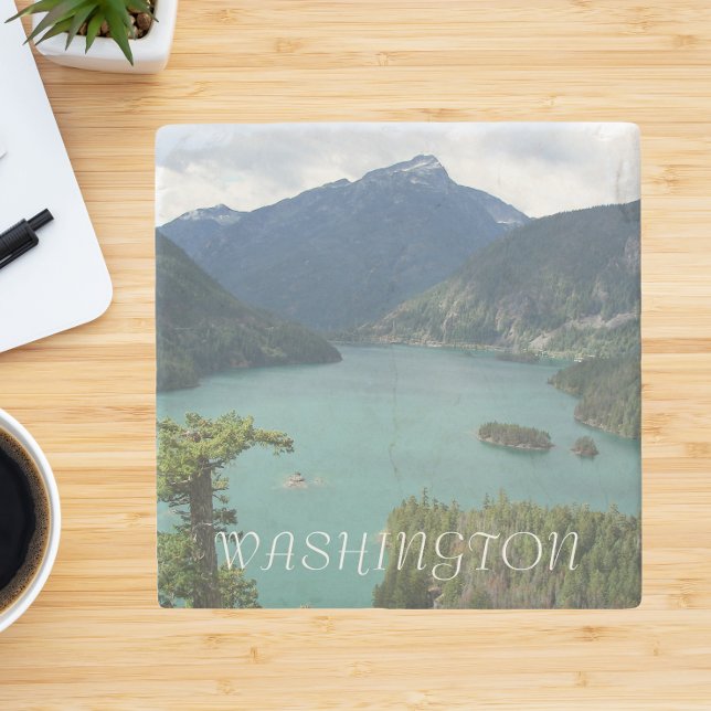 Washington State North Cascades National Park Stone Coaster (In Situ)