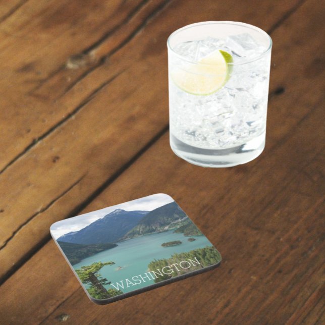 Washington State North Cascades Photo Beverage Coaster (In Situ)