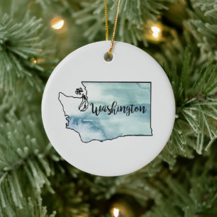 Washington State Painting Illustration Ornament
