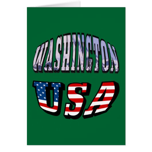 Washington State Picture and USA Flag Text Cards (Front)