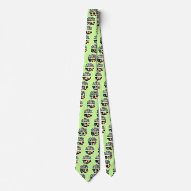 Washington State Picture and USA Flag Text Neck Tie (Front)
