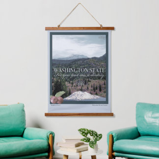 Washington State Poster Art Hanging Tapestry