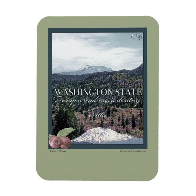 Washington State Poster Art Magnet (Vertical)