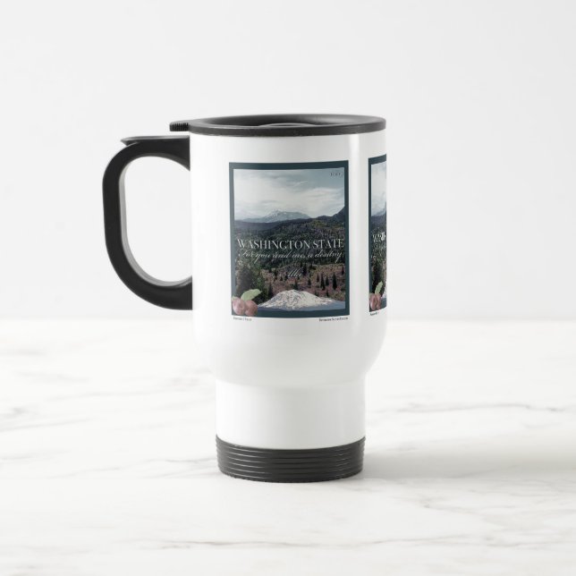 Washington State Poster Art Travel Mug (Left)