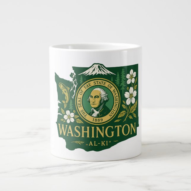  Washington state pride Giant Coffee Mug (Front)