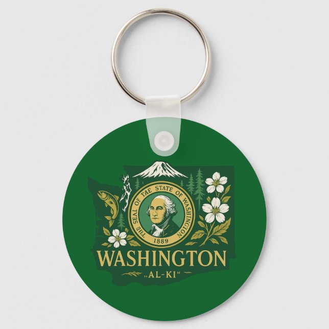  Washington state pride Keychain (Front)