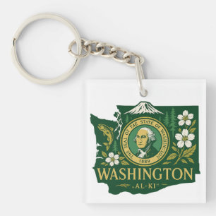 Washington state pride Keychain