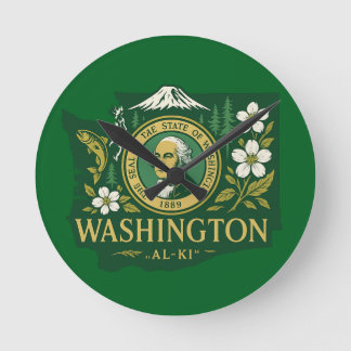 Washington state pride Round Clock