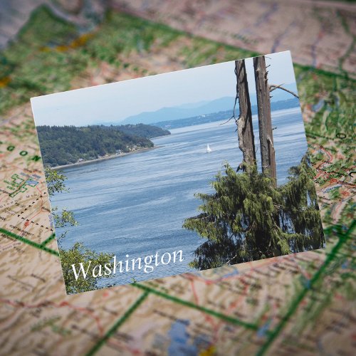 Washington State Puget Sound Travel Photo Postcard