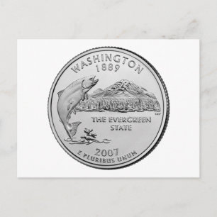 Washington State Quarter Image Postcard
