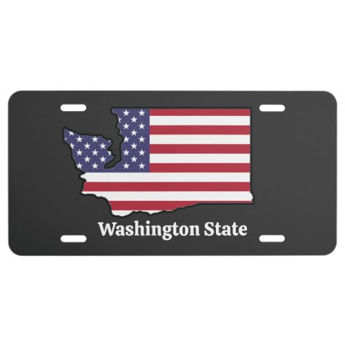 Washington State Red White Blue USA Flag License Plate