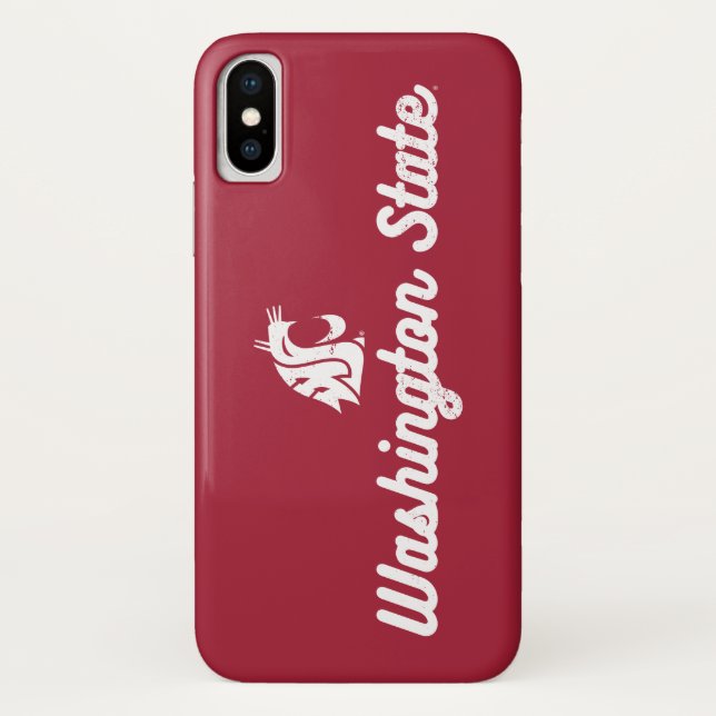 Washington State | Retro Script Logo Case-Mate iPhone Case (Back)