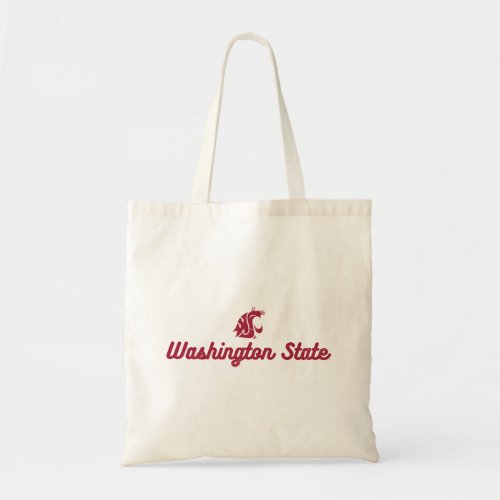 Washington State  Retro Script Logo Tote Bag