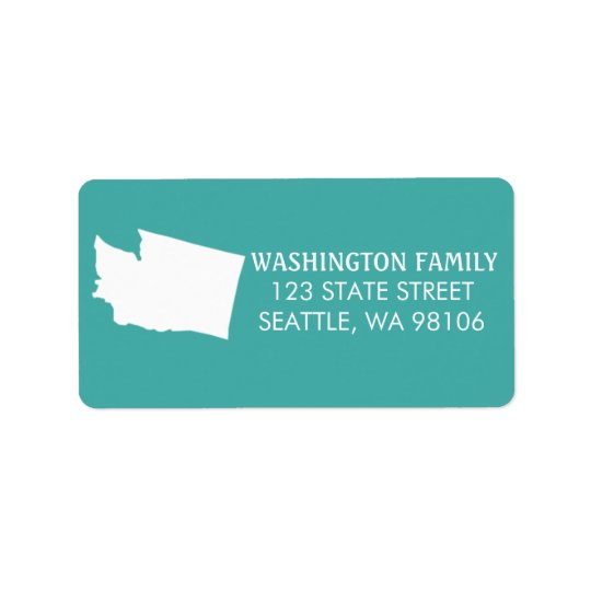 Washington State Return Address Labels Turquoise