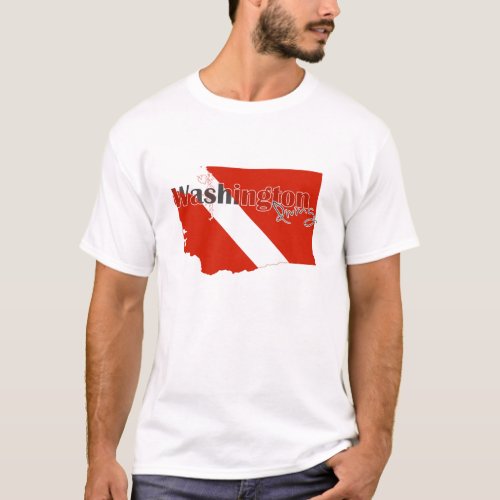 Washington State Scuba Diver Flag Mens T_Shirt