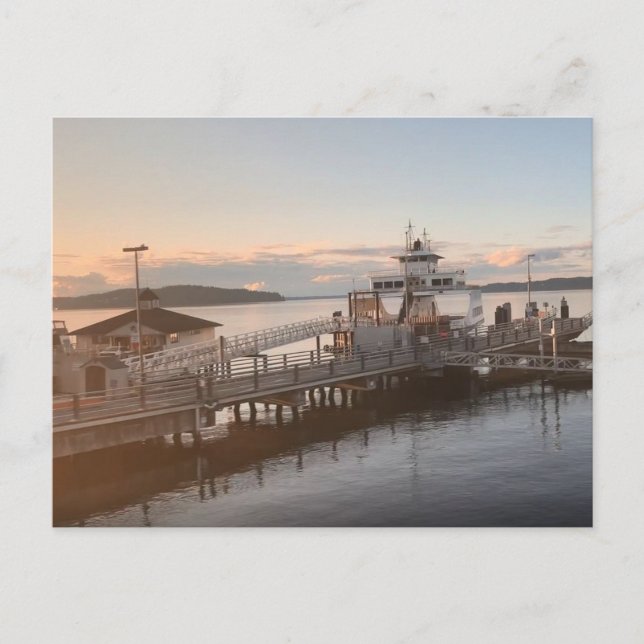 Washington State Seaport Ferry Photography Postcard (Front)