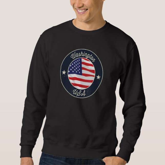 Washington State Souvenir Retro Graphic Sweatshirt (Front)