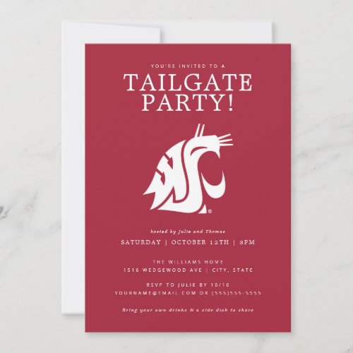 Washington State Tailgate Party Invitation