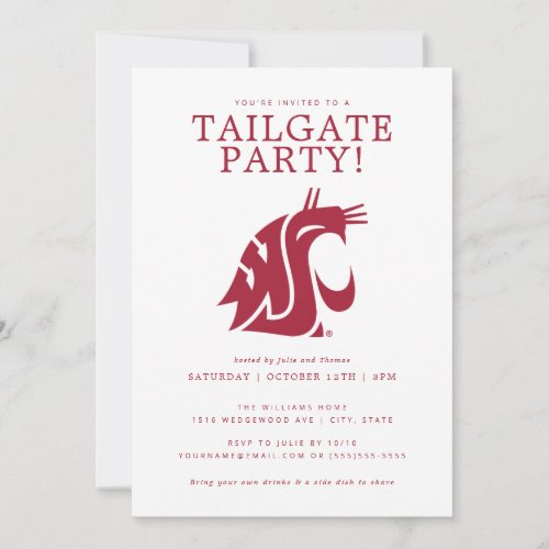 Washington State Tailgate Party Invitation