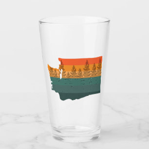 Washington State Tree Silhouette Glass