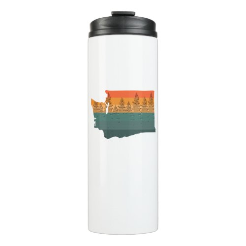 Washington State Tree Silhouette Thermal Tumbler