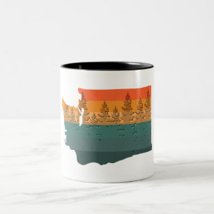 Washington State Tree Silhouette Two-Tone Coffee Mug
