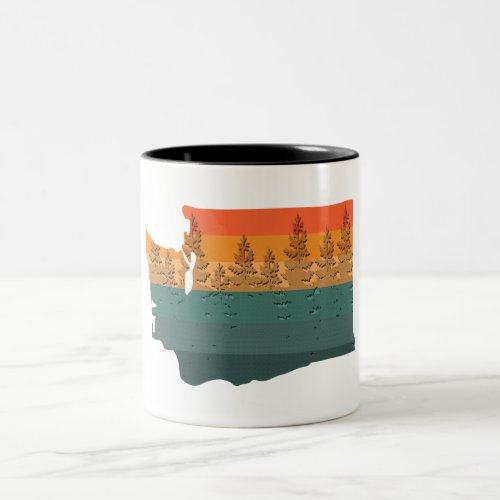 Washington State Tree Silhouette Two_Tone Coffee Mug