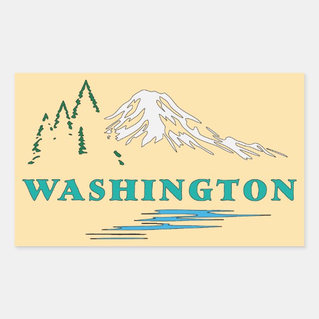 Washington State United States of America Rectangular Sticker (Front)