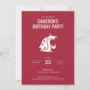 Washington State University Birthday Invitation