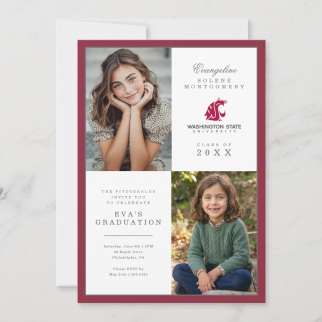Washington State University Graduation Invitation (Front)