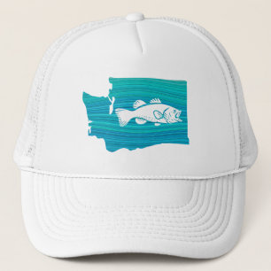 Washington State Wave Fishing Trucker Hat