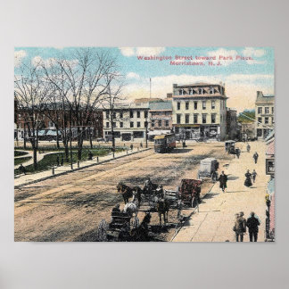 Washington Street, Morristown NJ, Vintage Poster
