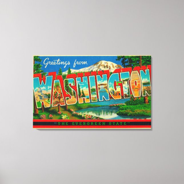 Washington - The Evergreen State Canvas Print (Front)