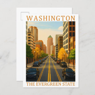 Washington the Evergreen State USA Travel Place Postcard