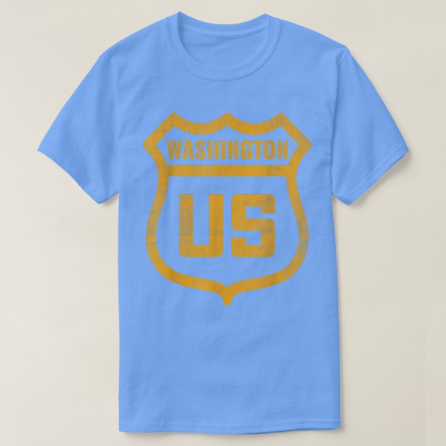 Washington - US highway distressed weathered look  T-Shirt (Design Front)