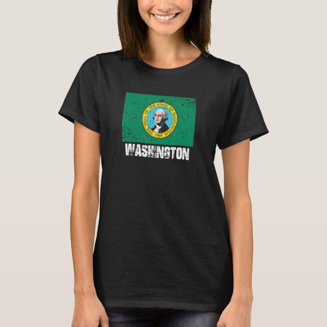 Washington US States America USA Washington Flag 1 T-Shirt (Front)